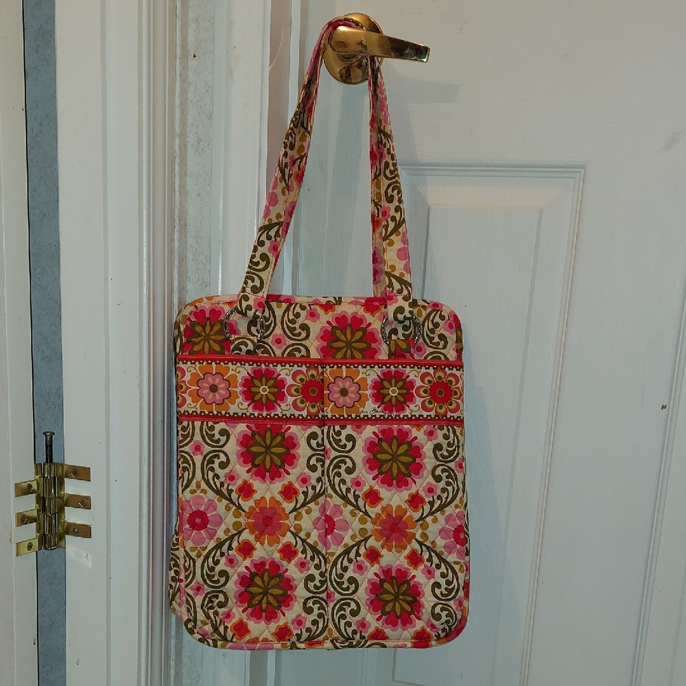 Floral Pink and Brown Tote Bag